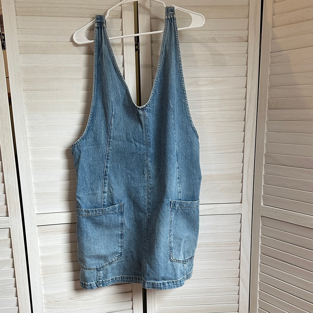 Light Blue Denim Pinafore Dress - We The Free